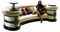 High End Hotel Furniture U Shape Lobby Sofa Solid Wood Furniture Row