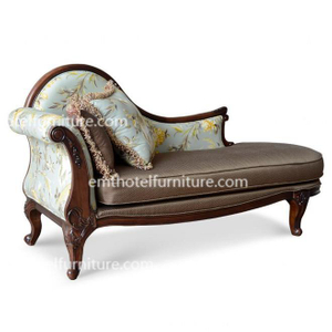 Foshan Wholesale European Style Hotel Bedroom Furniture Lounge Bed Solid Wood Living Room Sofa