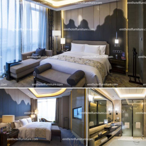 Luxury Wooden Hospitality Furniture Of Hotel Bedroom For Star Hotel (EMT-1662)