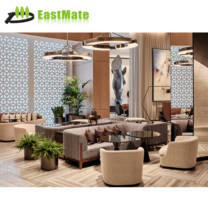 Modern luxury 5 star hotel lobby design service factory suppliers high end hotel lobby furniture sofa