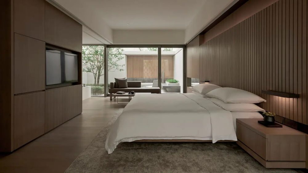 Solid ash wood bedroom furniture set for 5 star hotel furniture 